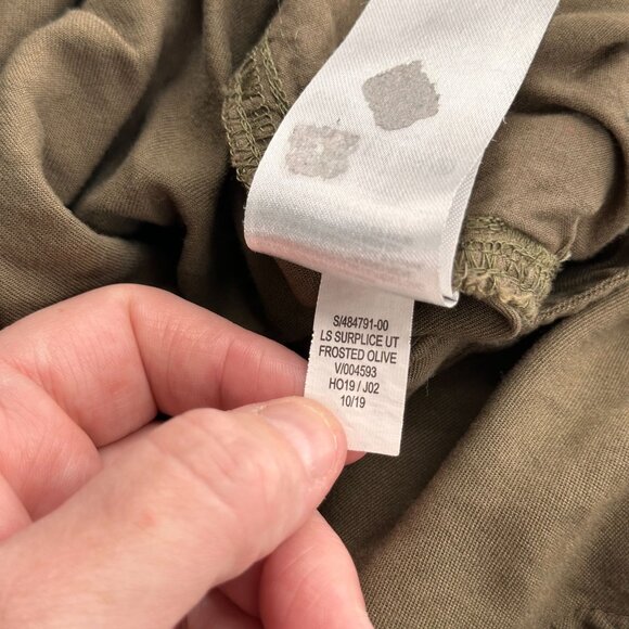 Old Navy Frosted Olive Utility Jumpsuit Pockets M Long Sleeve Drawstring Waist - Picture 4 of 11